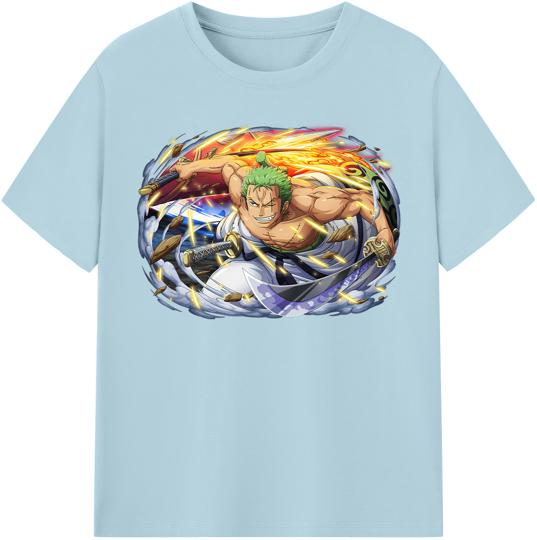 ワンピース ロロノア・ゾロ ONE PIECE Roronoa Zoro 綿100％半袖Tシャツ（フロントプリント）